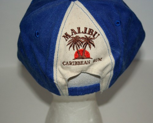Vintage 1990s Promo Malibu Rum Blue M Advertising Baseball Cap Hat New OSFM - Picture 3 of 3