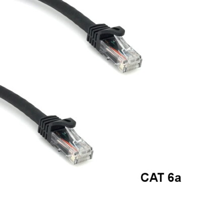 KNTK Black 14ft Cat6a UTP Patch Cable 24AWG Panel Router Ethernet RJ45 Network