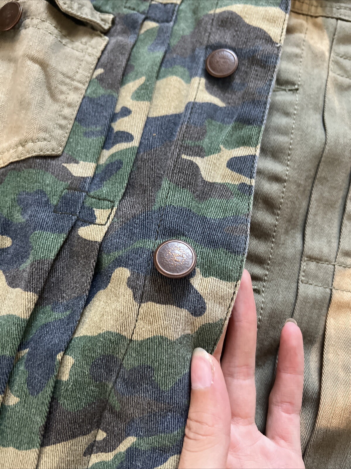 Strivers Row Patchwork Denim Canvas Jacket Biker … - image 4