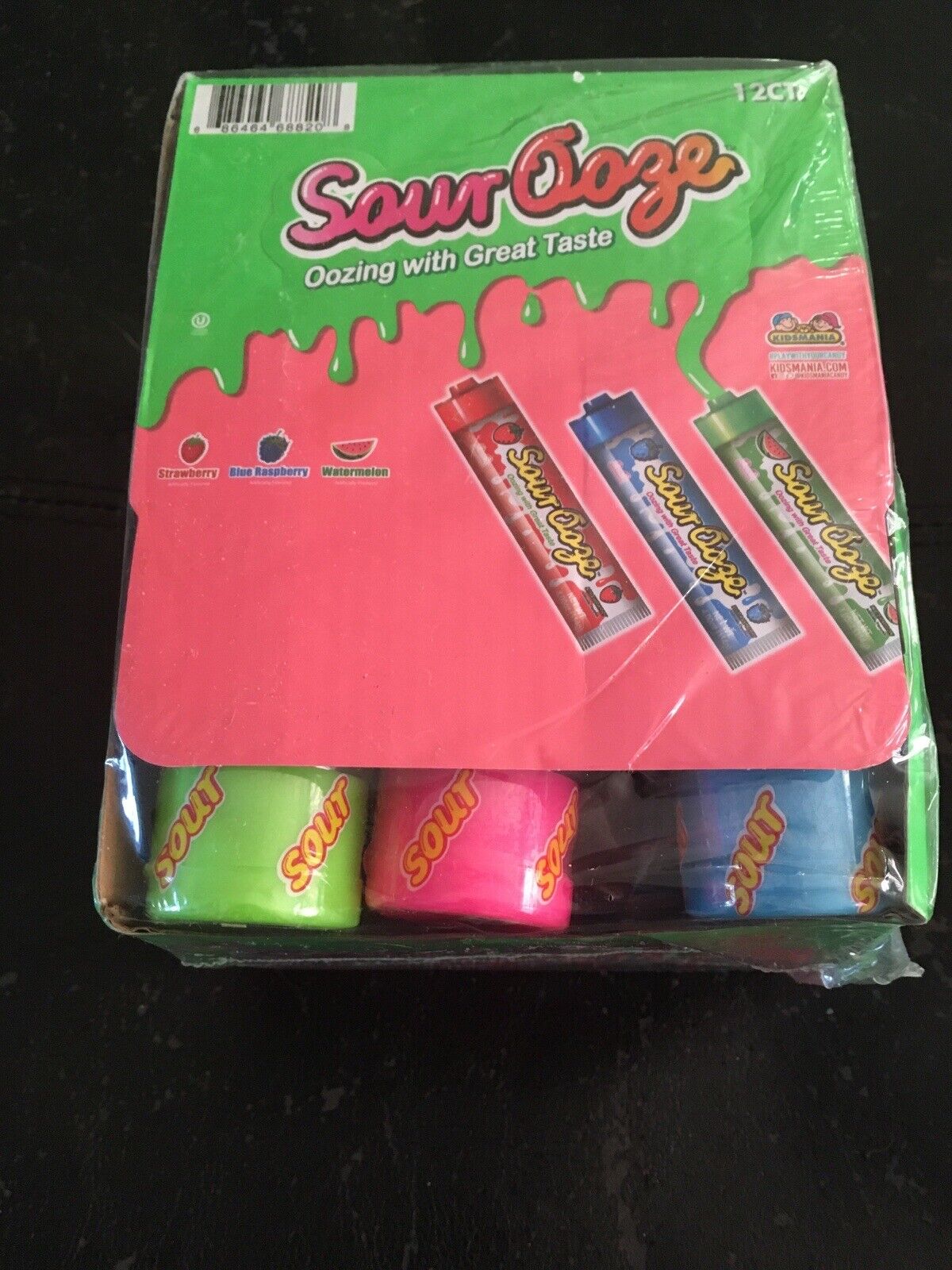 Kidsmania's Sour Ooze Tube Liquid Candy  Box/12-4oz