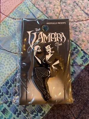 Kreepsville 666 Vampira Goth Horror Punk Halloween Creepy Enamel Pin