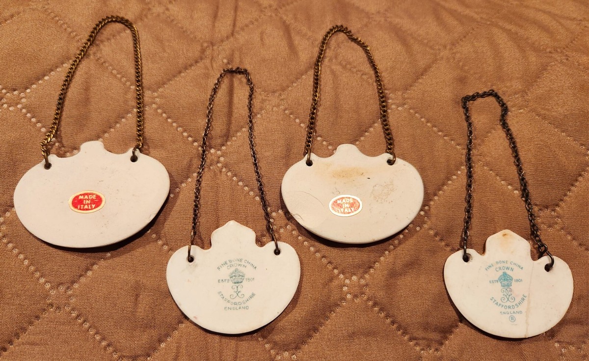 4 Coalport Vintage Bone China Liquor Decanter Hanging Label