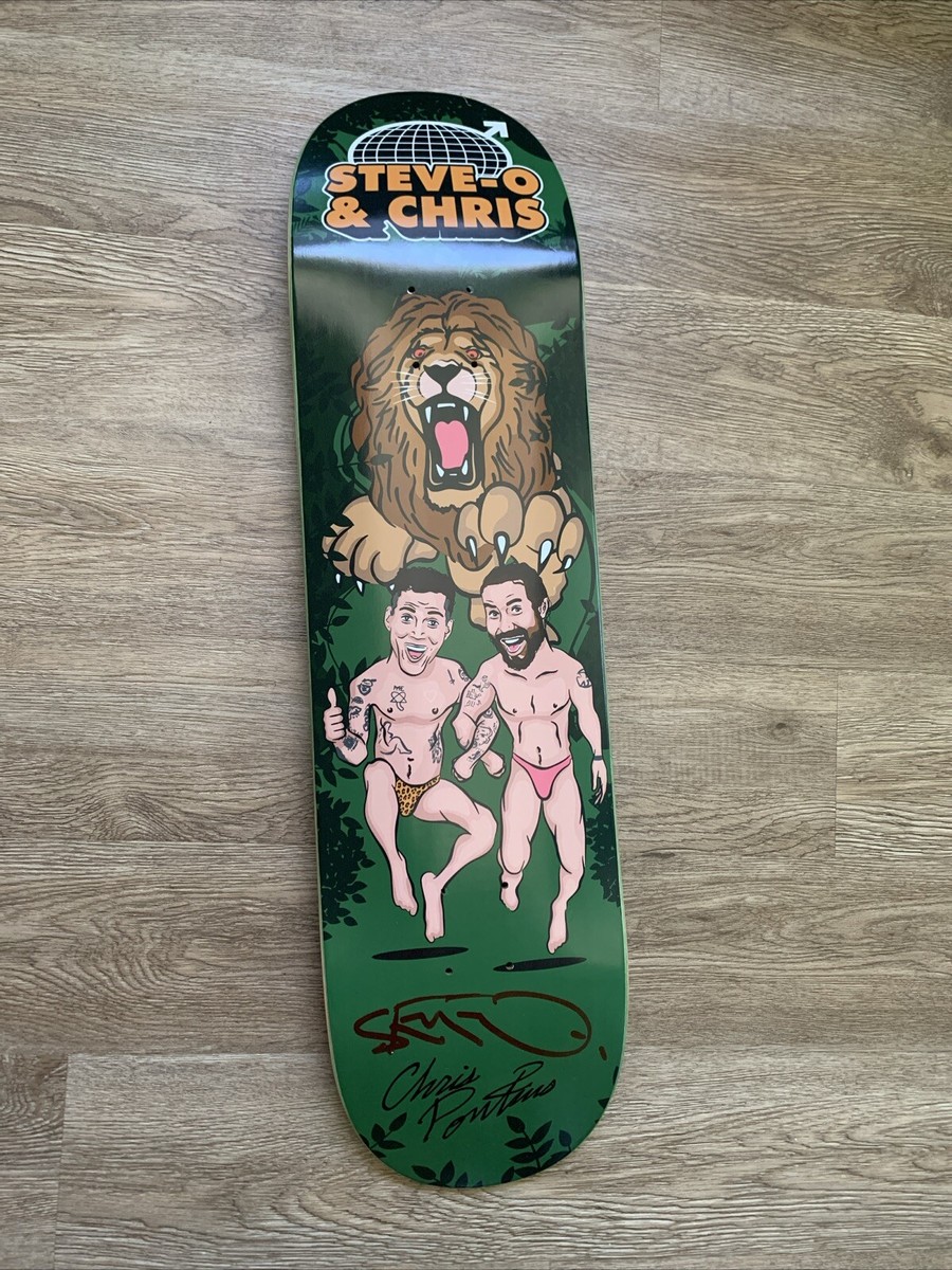 Chris Pontius and Steve-O Wildboyz Signed Skateboard Deck