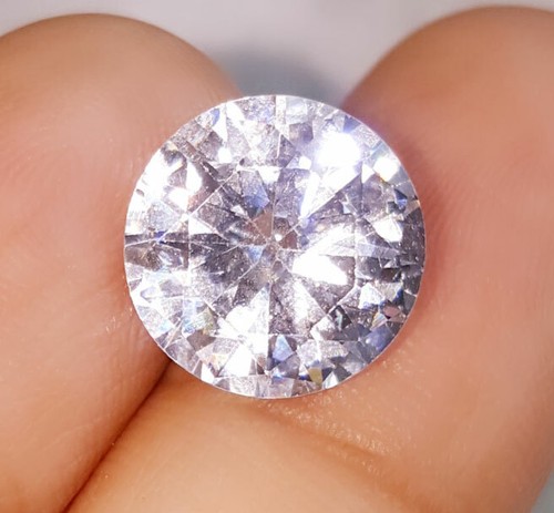 6.20 Ct Loose Gemstone Zircon Round Diamond Cut For Ring Size Transparent Gem - Picture 7 of 7