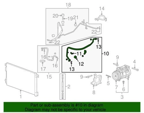 Manguera de succión de refrigerante aire acondicionado Saturn original GM 2009-2012 20864505 Foto 2 de 2