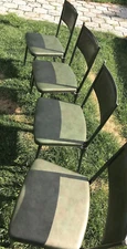 Vintage Cosco gatefold padded folding MCM chairs set of 4