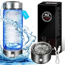 Portable Electrolysis Hydrogen Water Generator Bottle Aqua 3Min Anti-Oxidant USA