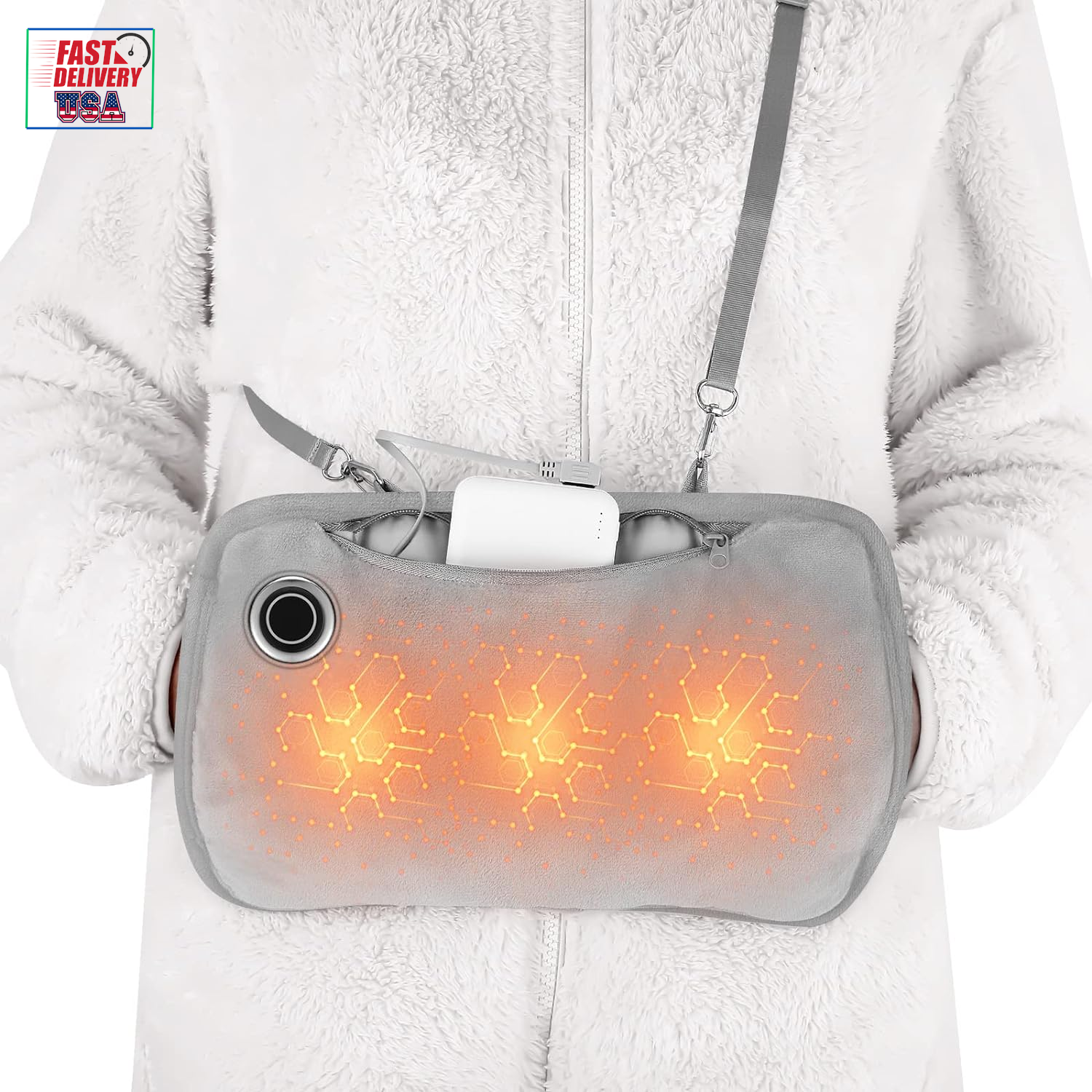 Rechargeable Graphene Heated Hand Warmers Portable Gloves and Carrying Bag