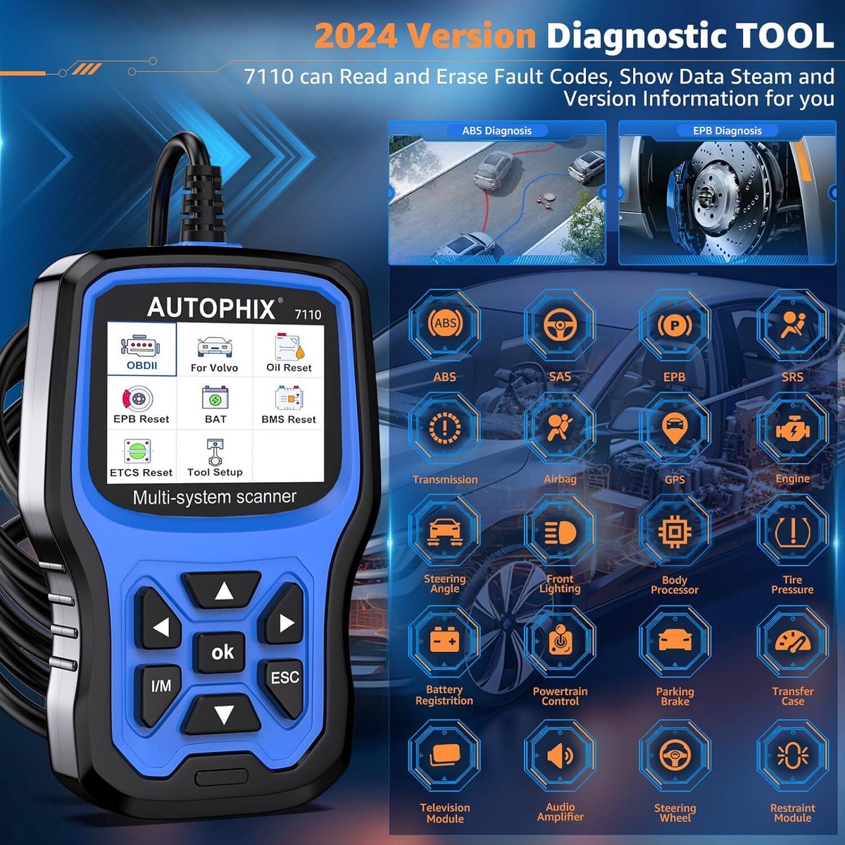 AUTOPHIX 7110 Full Systems Diagnostic Scan Tool Fit for Volvo Car