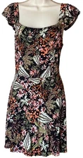 NEW WOMENS SIZE M TROPICAL FLORAL PULLOVER DRESS BY XHILARATION FREE SHIPPING
