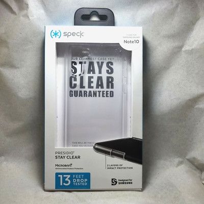 Speck Presidio Stay Clear Case Cover with Microban for Samsung Galaxy Note 10