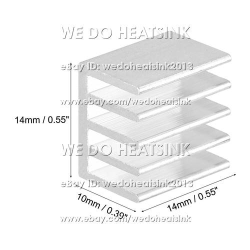 14x14x10mm With or Without Tape Silver / Black Heatsink Radiator Cooler Cooling - Photo 5/16