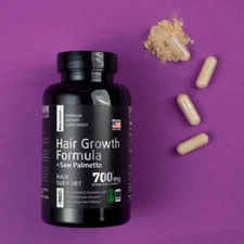 Raw Science Saw Palmetto DHT Blocker Hair Growth Capsules Managing Hair Thinning