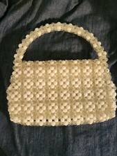 Vintage 50s 60s Evening Handbag Made From Beads Made in Hong Kong 