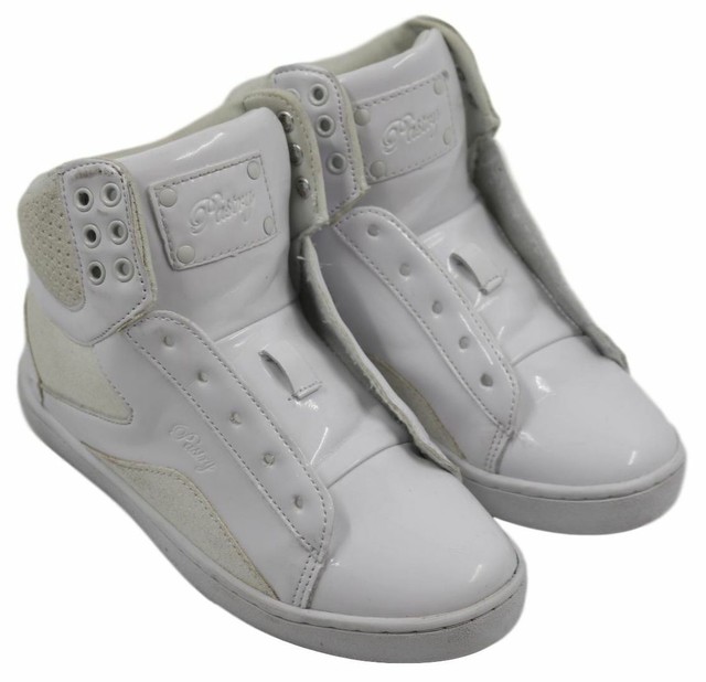 Pastry Youth Girls White Glitter Athletic HighTop Sneaker Shoes Size 3