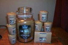 yankee candle 22oz JAR SWEET MAPLE CHAI + 6 VOTIVES + TEA LIGHTS