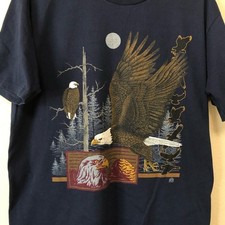 VTG Cotton Grove Men's Dark Blue Short Sleeve Eagle T-Shirt 90s USA Made Sz L