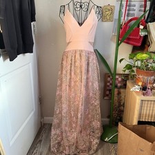 Xscape Jersey Ball Gown w Embroidered Mesh Skirt 2