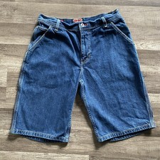 Vintage Y2K Tommy Hilfiger Carpenter Shorts Mens 30 Blue Denim Hammer Loop Logo