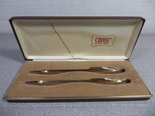 CROSS 1/20th 12K Gold Filled Pen, Pencil Set, Original Case - RCA - Never Used