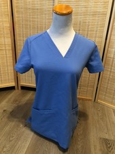 FIGS Nursing Scrubs Scrub Top Technical Collection Light Blue PO 1747 XXS 2XS