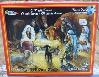 100% COMP. 2013 WHITE MOUNTAIN 1000 PIECE JIGSAW PUZZLE- O NIGHT DIVINE