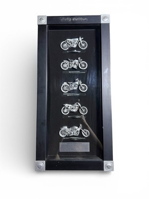 Legendary Harley Davidson Racing Machines Framed pewter Board Dirt Hill Climb HD