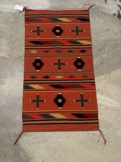Fantastic Navajo Child’s Blanket Revival. Spider Women Crosses Mint! 34”x62” NR