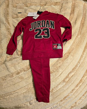 Jordan Boys 2pc Hoodie Pants Set Size 7 Red Cotton Blend Hooded