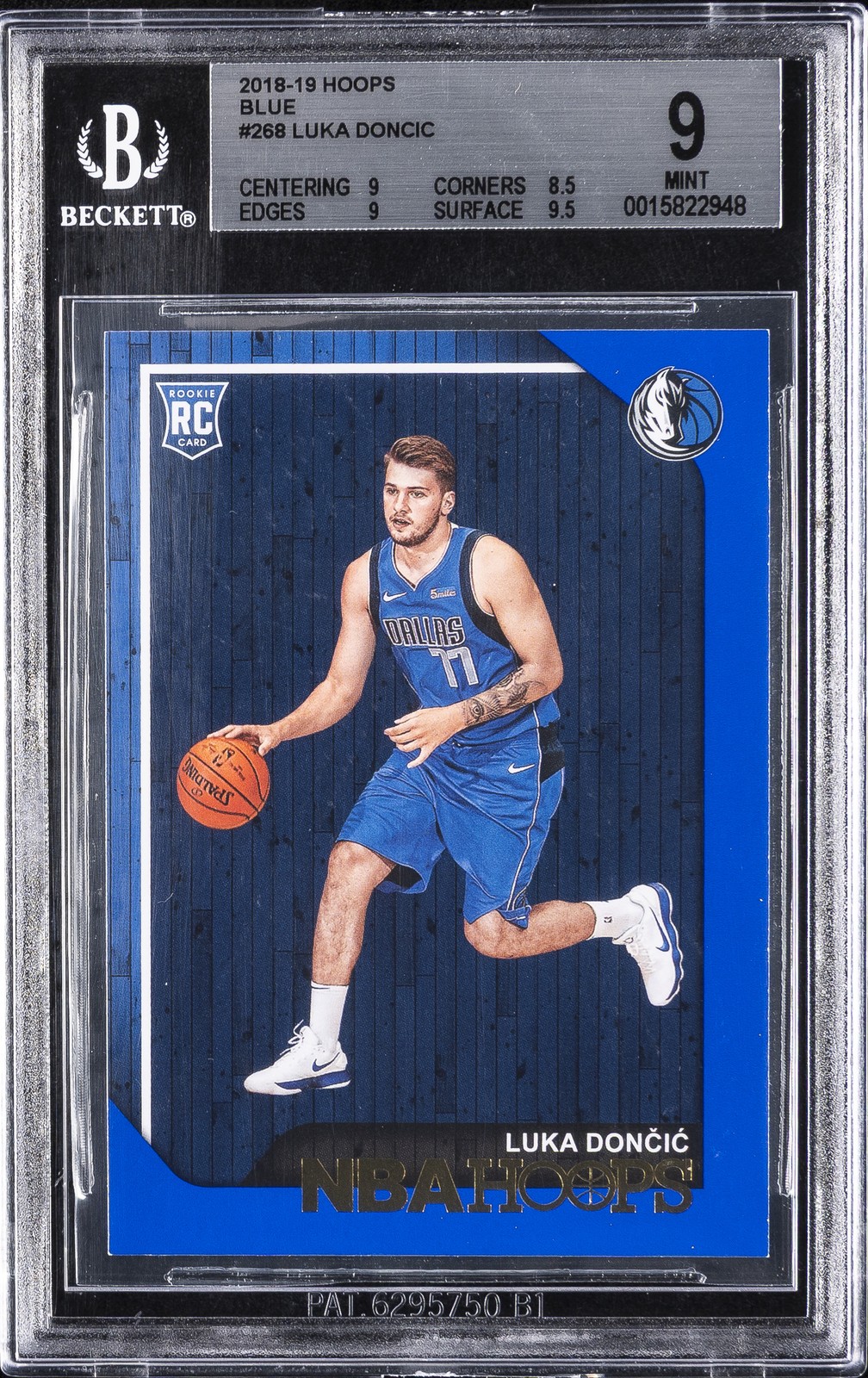 2018 PANINI HOOPS BLUE #268 LUKA DONCIC ROOKIE RC BGS 9