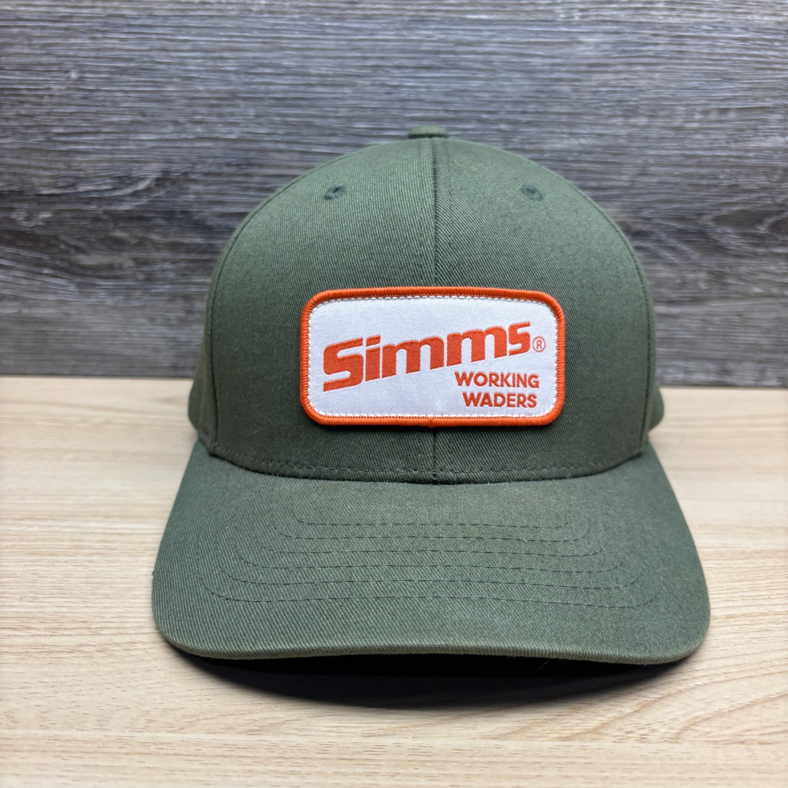Simms Hat Cap Snapback Green Working Waders Patch… - image 1