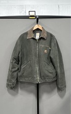 Vintage Carhartt Coat Men's L J97 MOS Detroit Canvas Moss Green Blanket Lined