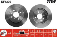 2X TRW Bremsscheibe DF4376 FüR Opel Suzuki Subaru