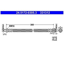 2x Bremsschlauch hinten für Mercedes C-Klasse C204 W204 S204 E-Klasse id96526
