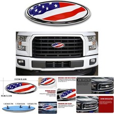 9 Inch Oval Front Grill Decal Tailgate Emblem Replacement 2004-2016