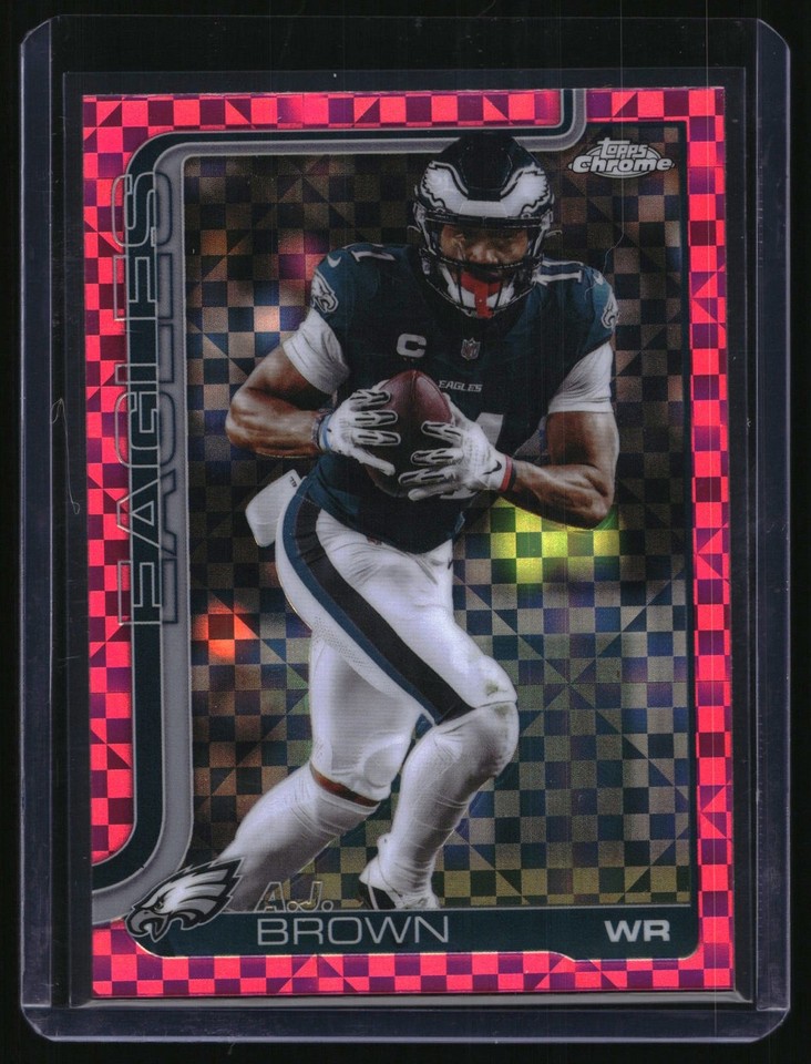 2025 Topps Chrome #243 A.J. Brown Hot Pink X-Fractor Eagles