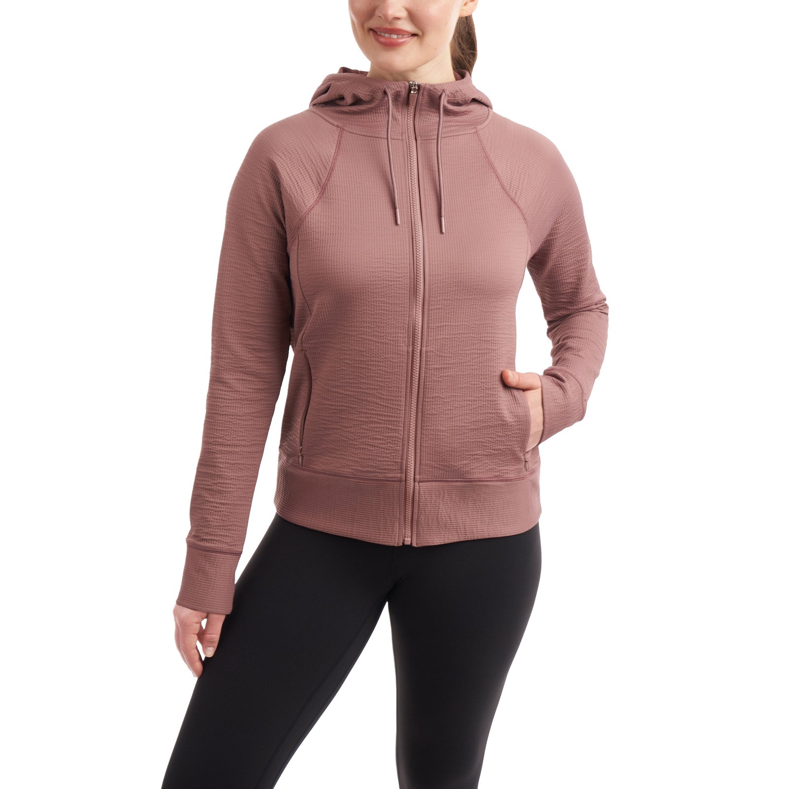 Kirkland Signature Women's Ottoman Full-Zip Jacket Moisture Wicking Side Pockets