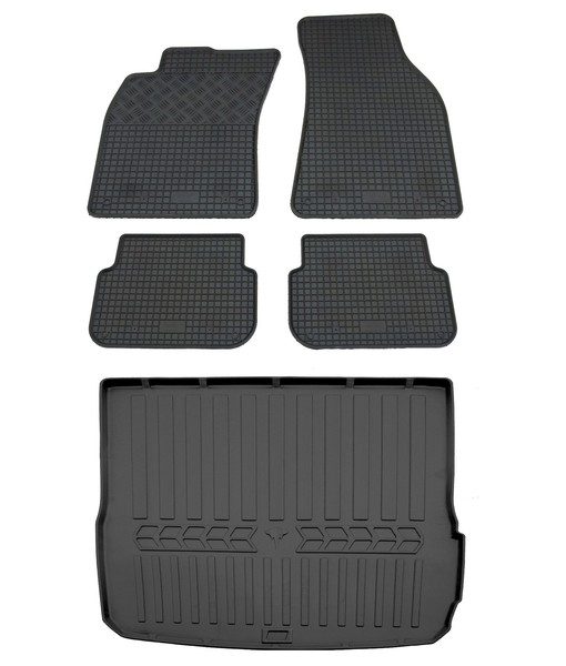 Gummi FußMatten Kofferraumwanne FüR Audi A6 C6 Avant 2004-2011 Gummimatten Set-image