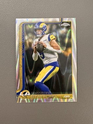 スポーツゲーム(野球盤等) N F L MATTHEW STAFFORD auto patch Matthew Stafford #169 - 2025 Topps Chrome Football -Ray Wave - LA