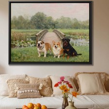 Dog Artwork Bulldog Corgi Rottweiler Canvas Print Oil Painting Wall Decor