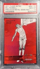2011 Fleer Universe Retro Bill Russell Precious Metal Gems PMG Red /150 PSA 10!