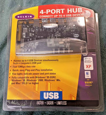 BELKIN 4-PORT HUB Connect up to 4 USB Devices For Home or Office Use. New  SEAL