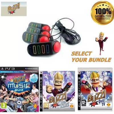 PS3 BUZZ! QUIZSPIELE + offizielle BUZZERS-Controller - treffen Sie Ihre Auswahl