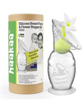 haakaa Breast Pump with Suction Base and Orange Flower Stopper 5oz Sealed Box