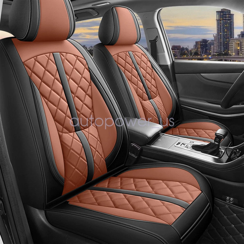 For BMW Car Seat Covers 5 Seat Full Set Leather Front Rear Cushion Protectors - Image 2 of 4
