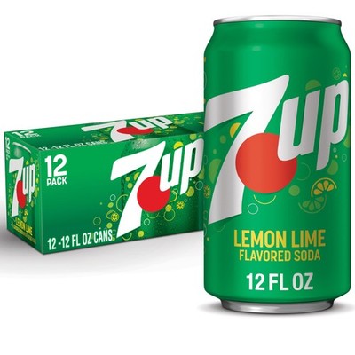 7UP Lemon Lime Soda, 12 fl oz cans, 12 pack 12 Fl Oz (Pack of 12)