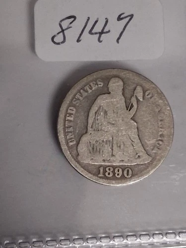 1890-P Seated Liberty Dime — photo from the most recent tracked eBay sale