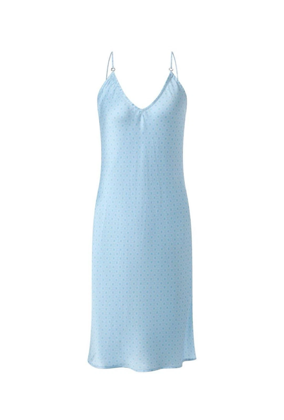 Chrome Hearts Monogram Baby Blue Silk Dress L