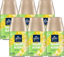 Glade Automatic Spray Refill, Radiant Bloom, Scented Air Freshener 6.2 Oz 6 Pack