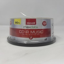 CD-R Blank Media 30 Pack Spindle Maxell Audio Music 32x 80 Minute 700MB Player